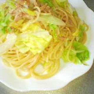 春キャベツとツナの節水パスタ♪